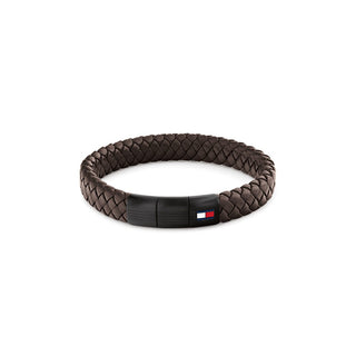 Tommy Hilfiger Bracciale Pelle Marrone Chiusura Acciaio 2790661 — Bracciale