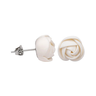 Troli Weiße Blumen-Ohrstecker Puzetky 