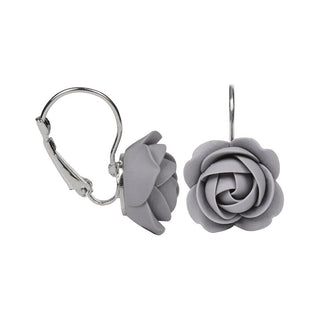 Troli Hängeohrringe mit grauen Blumen 