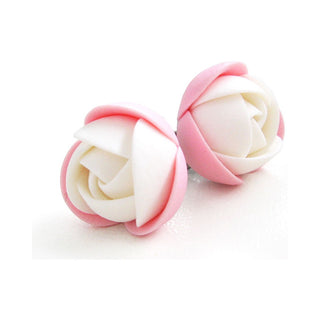 Troli Ohrringe mit weiß-rosa Blumen Puzetky 