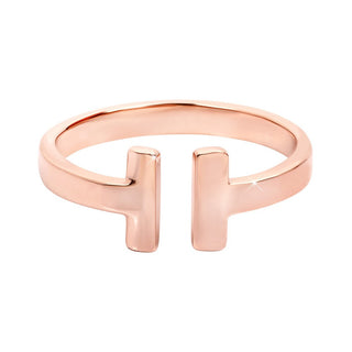 Troli Anello Aperto Acciaio Oro Rosa 52 Mm — Anello