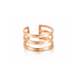 Troli Anello Triplo Acciaio Oro Rosa — Anello