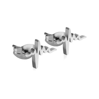Troli Original Ohrringe aus Stahl Heartbeat 