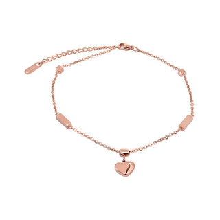 Troli Cavigliera Catena Placcata Oro Rosa Cuore — Cavigliera
