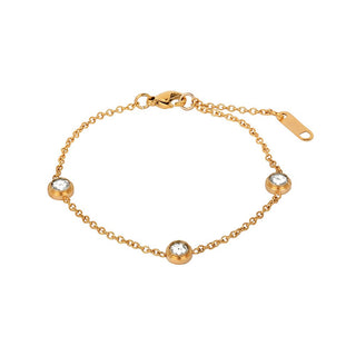 Troli Bracciale Acciaio Placcato Oro Ornamenti Scintillanti — Bracciale