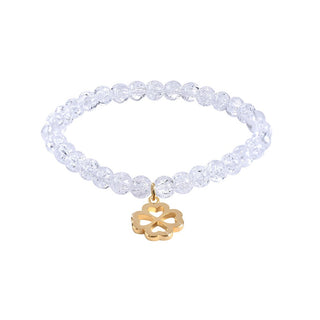 Troli Bracciale Perline Cristallo Craquelé Trifoglio 20 cm — Bracciale