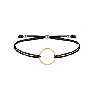 Troli Armband mit Kordel und Ring Schwarz/Gold 