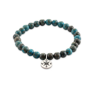 Troli Reise-Armband aus Jaspis mit Perlen - Länge: 18 Cm 