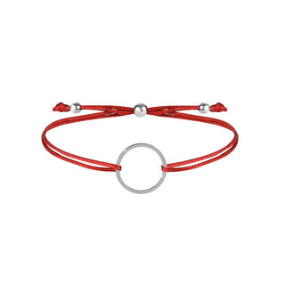 Troli Armband mit Kordel und rotem Ring/Stahl 