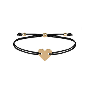 Troli Armband aus Kordel mit schwarzem/goldenem Herz 