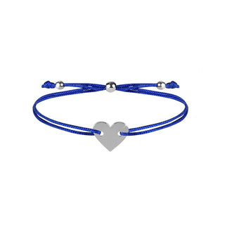 Troli Kordelarmband mit blauem Herz/Stahl 