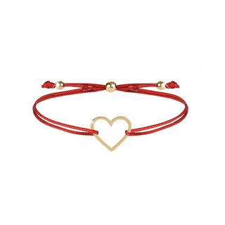 Troli Armband mit Kordel und rotem/goldenem Herz 501 