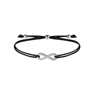Troli Braccialetto Cordino Infinito Nero/Acciaio — Bracciale