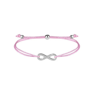Troli Armband mit Kordel und Unendlichkeitszeichen Rosa/Stahl 