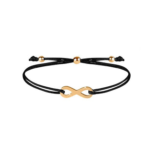Troli Armband mit Kordel und Unendlichkeitszeichen Schwarz/Gold 