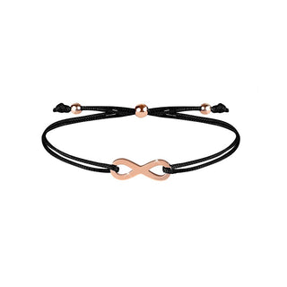Troli Armband mit Kordel und Unendlichkeitszeichen Schwarz/Bronze 