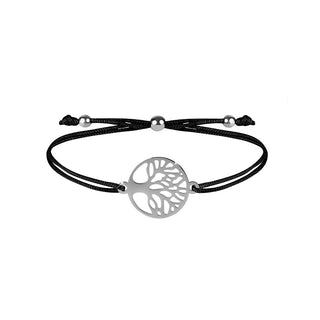 Troli Braccialetto Corda Albero della Vita Nero — Bracciale