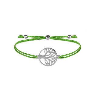 Troli Armband mit Kordel und Baum des Lebens Verde/Stahl 