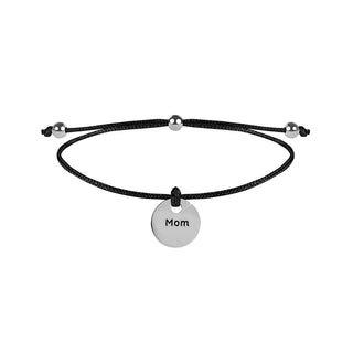 Troli Armband Mit Kordel Mamma Schwarz / Stahl 