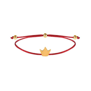 Troli Armband mit Kordel Krone Rot/Gold 