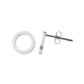 Troli Schlichte Ohrringe aus Stahl Ringe 
