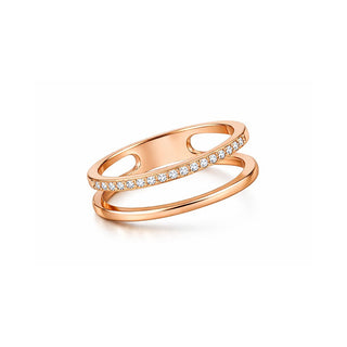Troli Doppio Anello Minimalista Oro Rosa Circuito 52 Mm — Anello