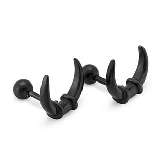 Troli Elegante schwarze Halbmond-Ohrringe Ks-152 