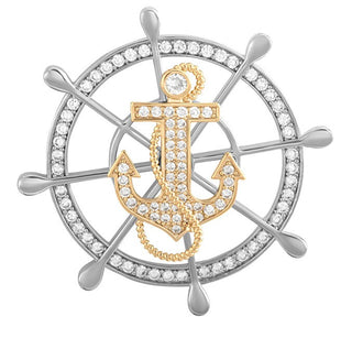 Troli Elegante Zweifarbige Brosche in Ruderform Ks-227 