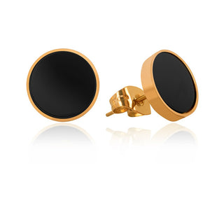 Troli Orecchini Oro Centro Nero — Orecchini