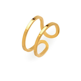 Troli Anello Aperto Originale Acciaio Placcato Oro — Anello