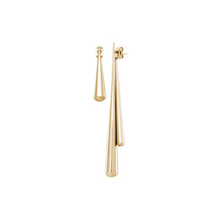Troli Eleganti Orecchini 3 in 1 in Acciaio Placcato Oro — Orecchini