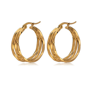 Troli Orecchini A Cerchio Placcati Oro Sto3697 — Orecchini
