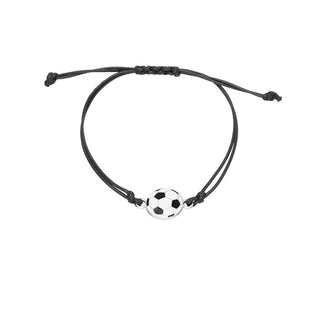 Troli Armband aus schwarzem Stoff Fußball 