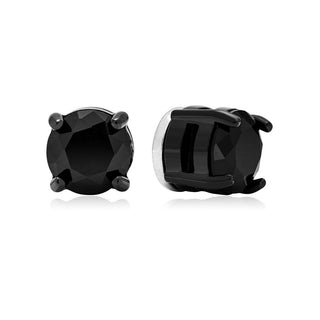 Troli Funkelnde schwarze Magnetohrringe 2 in 1 (Perlen, Mini-Brosche) 