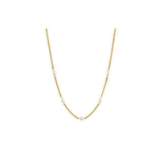 Troli Collana Placcata Oro Perle Vere — Collana