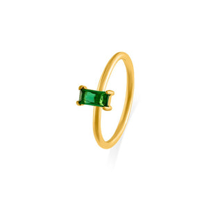Troli Anello Placcato Oro Zircone Verde 60mm — Anello