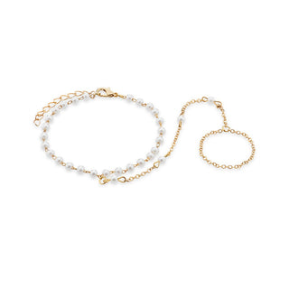 Troli Elegante Bracelet plaqué or avec enfilage au doigt 