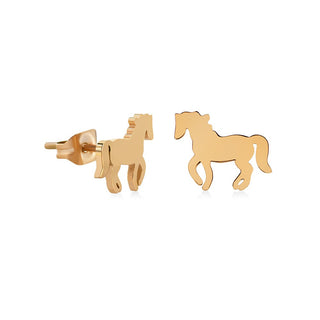 Troli Boucles d'oreilles cheval discrètes plaquées or 