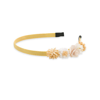 Troli Bandeau pour cheveux jaune élégant avec fleurs 