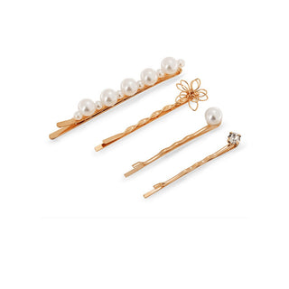 Troli Elegante Ensemble de barrettes pour cheveux plaquées or 