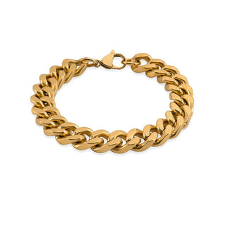Troli Panzerarmband mit massiver Goldplattierung - Länge: 21 Cm 