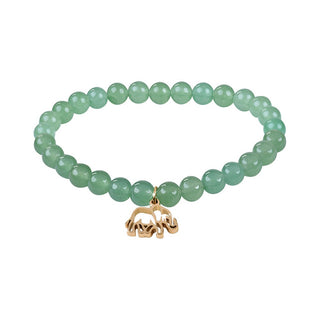 Troli Braccialetto Di Perline Avventurina Con Elefante Lunghezza 17 Cm — Bracciale