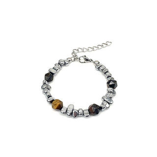 Troli Perlenarmband aus Stahl mit Tigerauge 