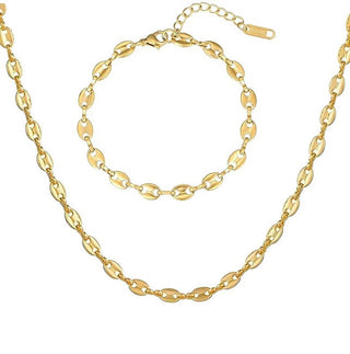 Troli Set Di Gioielli Da Donna Placcati In Oro Collana Bracciale — Set gioielli
