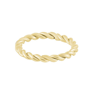 Troli Anello Moderno Acciaio Dorato Ritorto 49 Mm — Anello
