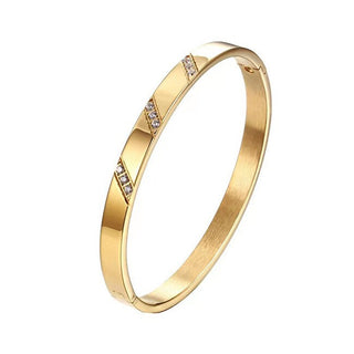 Troli Bracciale Massiccio Placcato Oro Cristalli — Bracciale