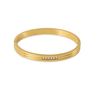 Troli Bracciale Acciaio Massiccio Placcato Oro — Bracciale