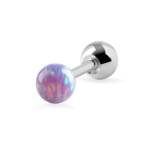 Troli Piercing-Ohrringe mit violettem synthetischem Opal 