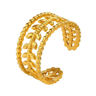 Troli Anello Aperto In Acciaio Placcato Oro — Anello
