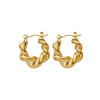 Troli Orecchini Placcati Oro Con Design Intrecciato — Orecchini